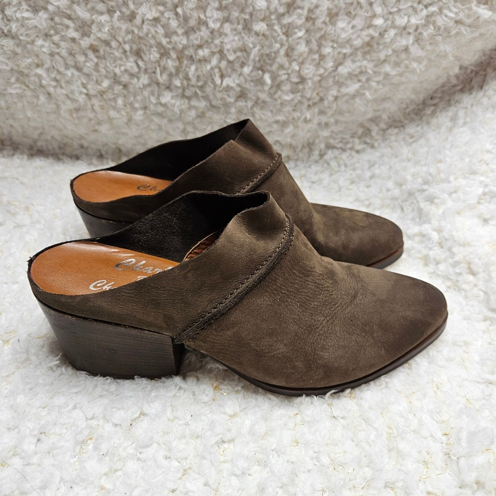 Charly Amar Brown Suede Leather Mules sz 37